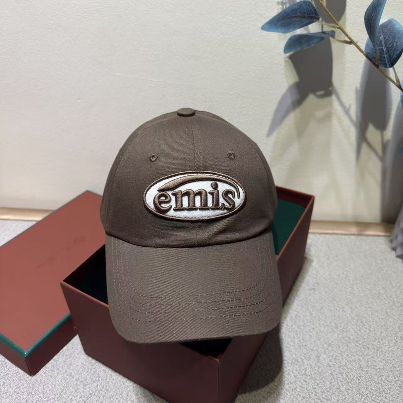 Emis 2026 Korean Trendy Hat with Embroidered Patch Baseball Cap for Men and Women, Washed Vintage  Style - Image 1