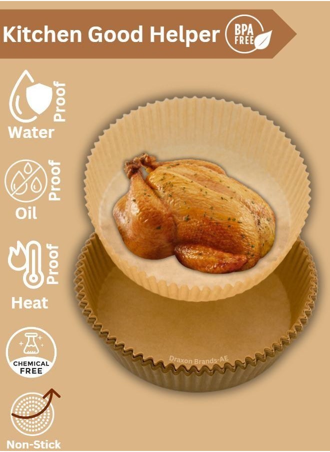 Draxon - Air Fryer Baking Paper Approved by (ISO 9001, FDA, FSC) Disposable Non Stick unbleached oil proof paper liner for cooking, baking, Roasting and Microwave (100 PCS Square 16-20 CM) - Image 1
