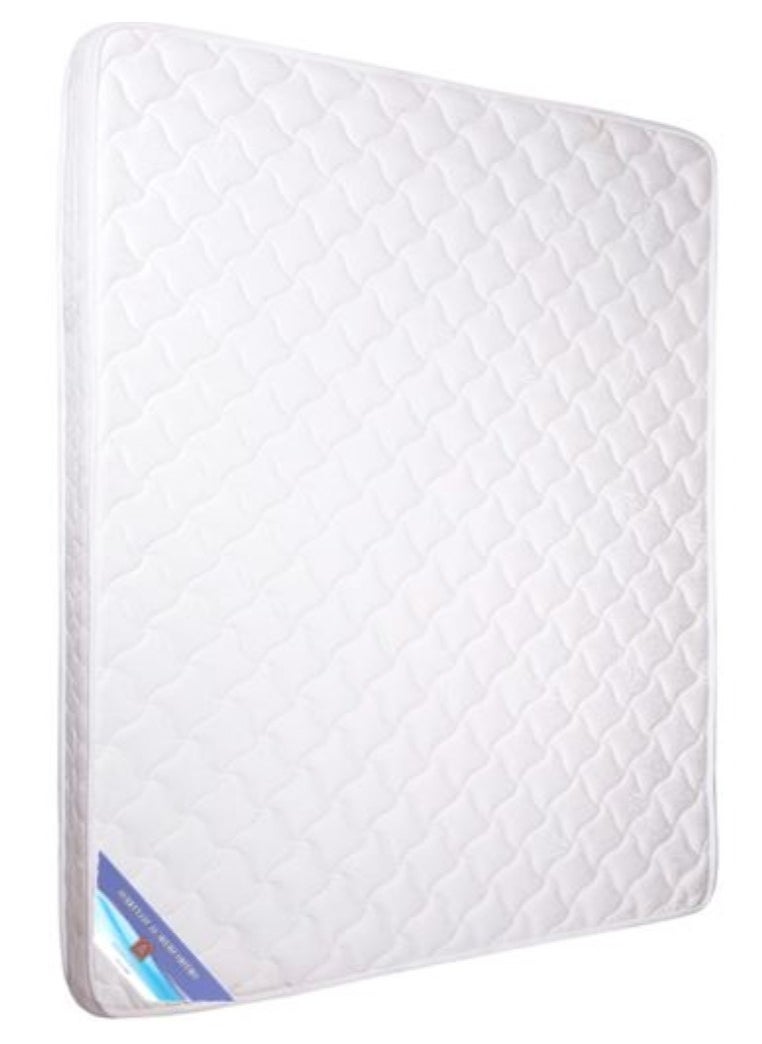 AL WADI FURNITURE Double Size Medicated Mattress, Comfort Back Support, Reversible Use Option, Polyester Fabric, 140W x 190L x 10H cm - White  - Image 1
