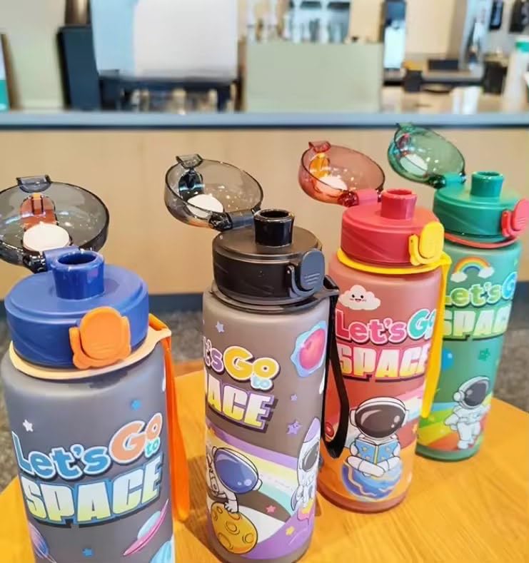 MINNIKOO Minnikoo Lets Go Space Flask 500 Ml LeakProof Bottle Hot Cold Wide Mouth EasyToOpen Water Bottle BLACK - Image 4