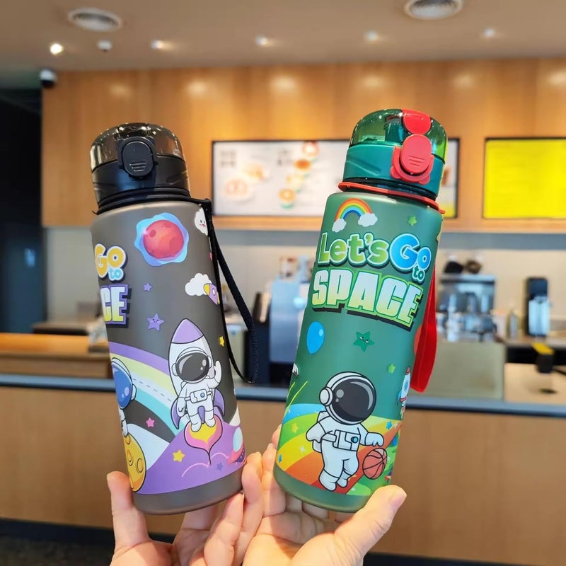 MINNIKOO Minnikoo Lets Go Space Flask 500 Ml LeakProof Bottle Hot Cold Wide Mouth EasyToOpen Water Bottle BLACK - Image 3