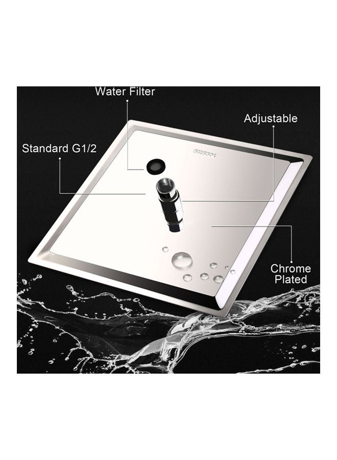 رأس دش المطر بضغط عال فضي 32 x 6.50 x 32سم - Image 2
