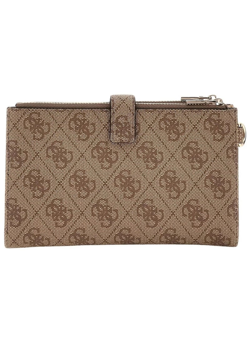 Guess Logo Print Women's Wristlet Wallet Organizer with Gold Triangle Hardware - Image 2