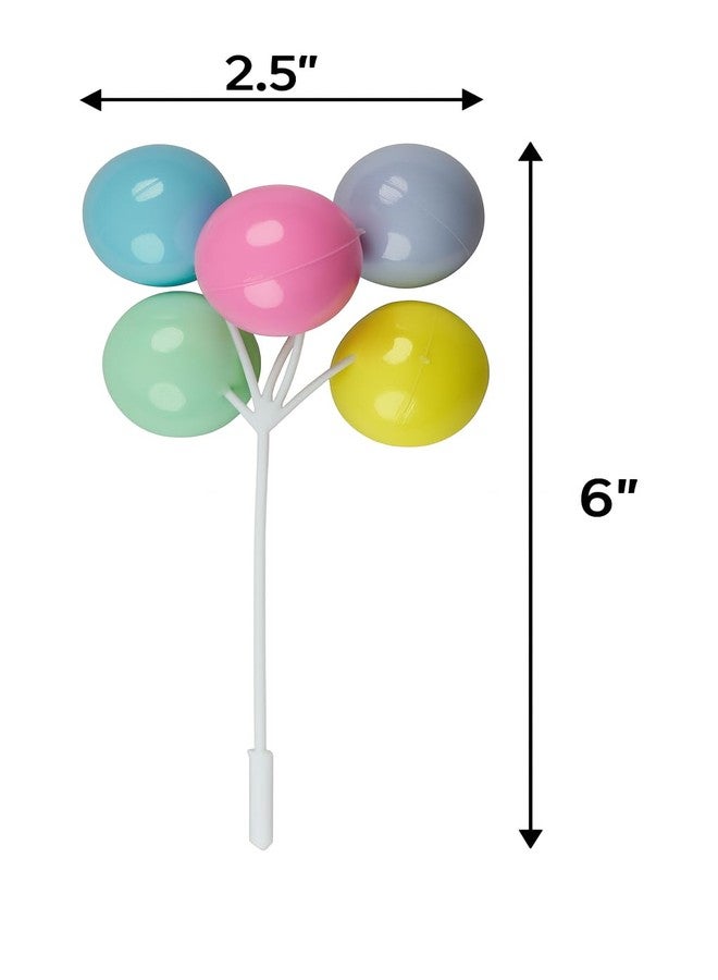 Oasis Supply Pastel Balloon Clusters Cake & Cupcake Topper, Reusable Food-Safe Plastic Cake Decorations (Pastel), 6-Pack - Image 2