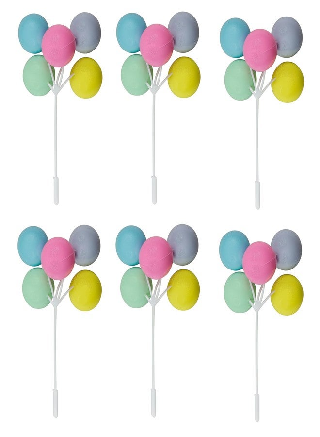 Oasis Supply Pastel Balloon Clusters Cake & Cupcake Topper, Reusable Food-Safe Plastic Cake Decorations (Pastel), 6-Pack - Image 1
