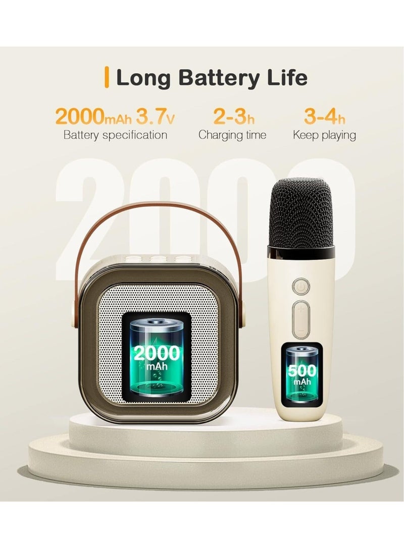 عام NEW Mini Karaoke Machine with 2 Wireless Microphones – Portable Bluetooth Speaker for Kids and Adults - Image 4