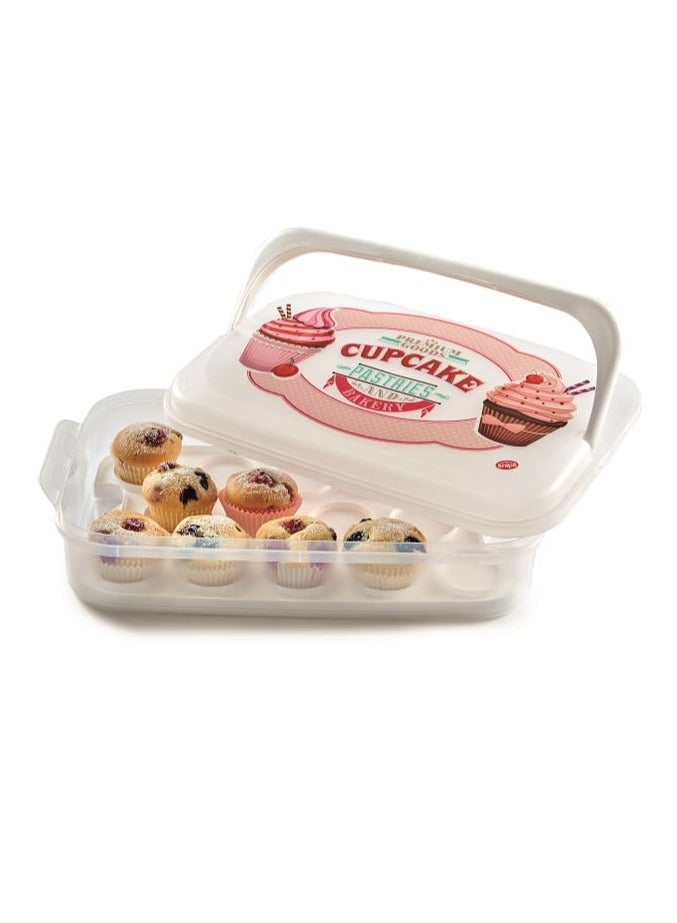 Snips 14-Cupcake Holder with Reversible Tray & Handle – 7L, Made in Italy - Image 3