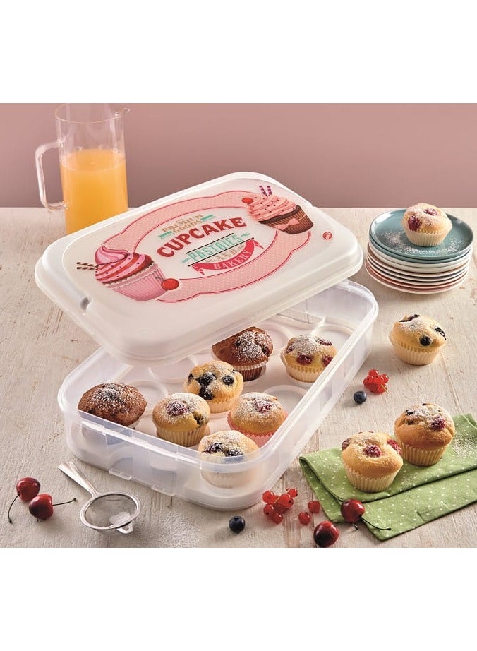 Snips 14-Cupcake Holder with Reversible Tray & Handle – 7L, Made in Italy - Image 4