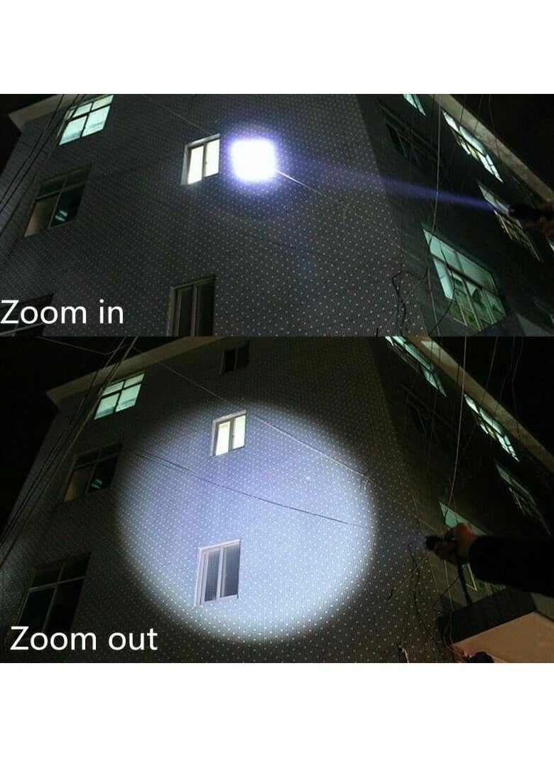 Wrrozz COB LED Flashlight Rechargeable Torch Zoom Flashlight Built-in Battery+USB Cable (1 Pack) - Image 2