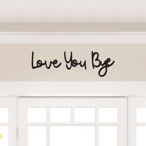 Dripykiaa Love You Bye Wood Sign Home Decor Boho Decor Wall Decor Express Love and Warm for Your Family Lovers Wall Art Gift Hallway Entryway Door Valentine Decorations for Home - Image 1