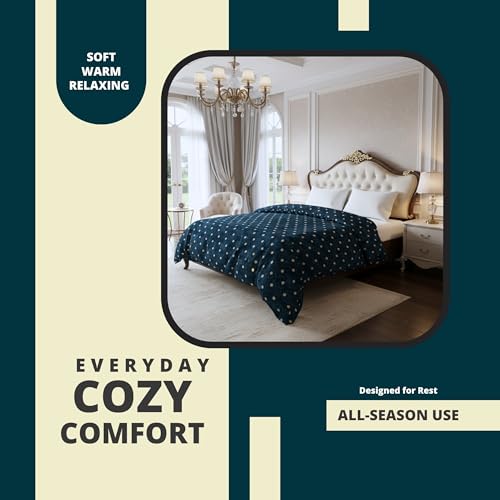 BELVOSTUM280 TC Luxurious Glace Cotton Duvet Cover/Comforter Cover/AC Quilt Cover King Size/Dohar/90 X100 Inches - (Blue.) - Image 3