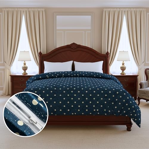 BELVOSTUM280 TC Luxurious Glace Cotton Duvet Cover/Comforter Cover/AC Quilt Cover King Size/Dohar/90 X100 Inches - (Blue.) - Image 2