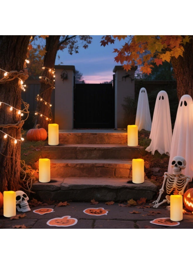 ECLux Flickering Flameless Candles Waterproof Large (D 3" x H 6") LED Candles, 2Pcs Pillar Outdoor Indoor Battery Operated Candles with Remote for Home/Wedding/Christmas/Holiday Décor - Image 4