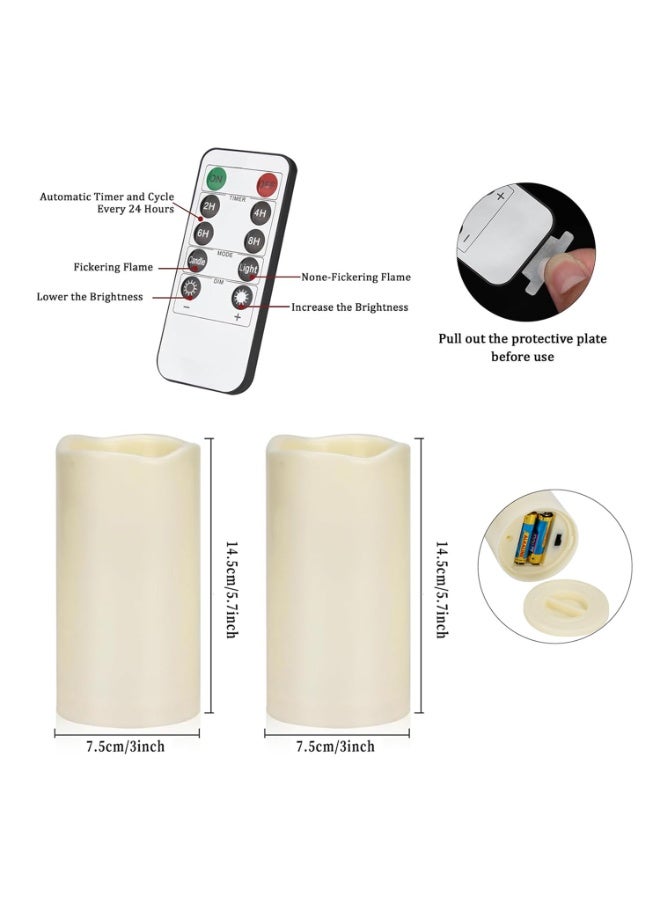 ECLux Flickering Flameless Candles Waterproof Large (D 3" x H 6") LED Candles, 2Pcs Pillar Outdoor Indoor Battery Operated Candles with Remote for Home/Wedding/Christmas/Holiday Décor - Image 3