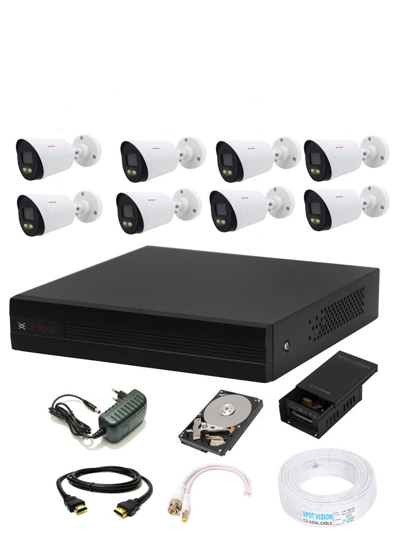 CP PLUS Cp plus 8 Channal HD DVR 1080p 1PcsColorful View in Nightvision Outdoor Camera 24 MP 8PcsHard Disk  - Image 1