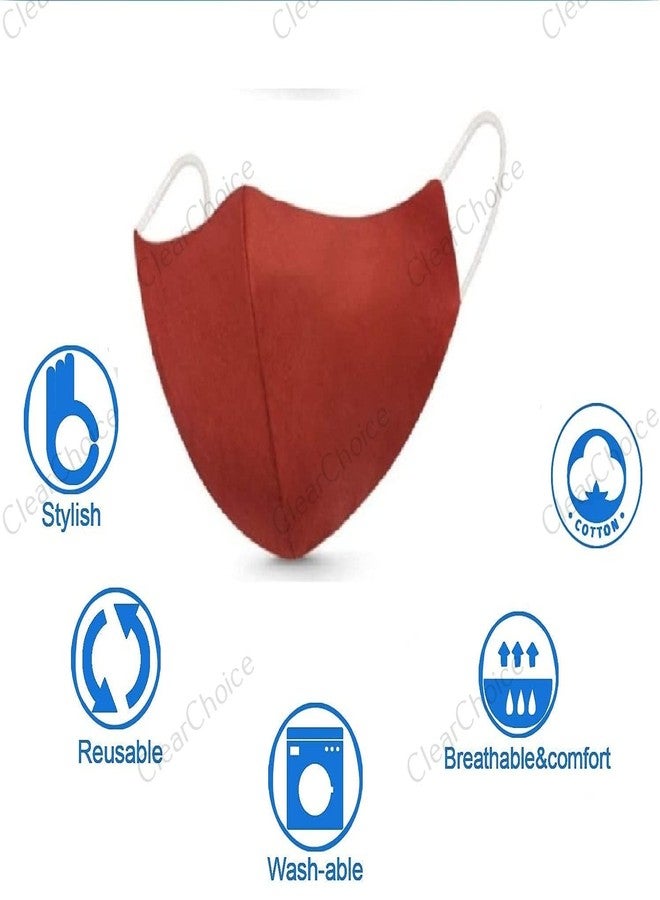 ClearChoice:- Soft Cloth Face Mask,Washable Unisex Face Cover Mask for Adult, Men, Women,girls(Multi color)(combo) - Image 3