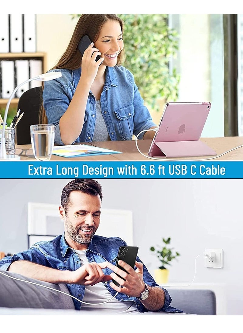 Generic - USB C charger and plug for ipad Pro, 20W Wall Fast Charger with 6.6FT USB C Fast Charging Cable Compatible for iPad Pro 12.9 5/4/3 Gen,iPad Pro 11 3/2/1 Gen,iPad Air 4,Galaxy S21/Note20, Pixel 5 - Image 1