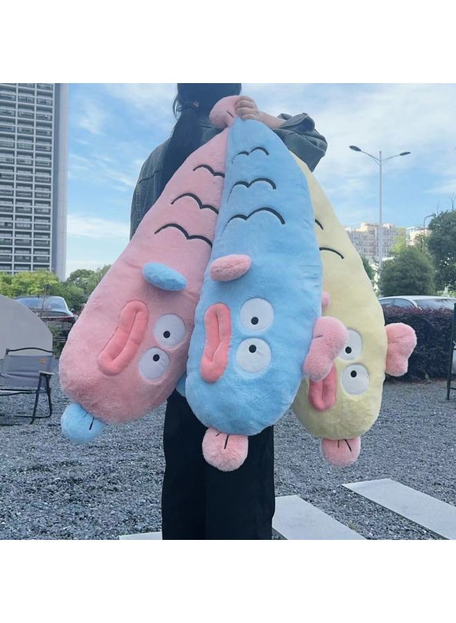 Long Clown Fish Pillow Girl Sleeping Clip Leg Bed Doll Doll Doll Big Side Sleeping Pillow Cushion-Specification:90cm 【comfortable And Soft, Quality Guaranteed】-Color:Blue Clownfish Pillow - Image 5