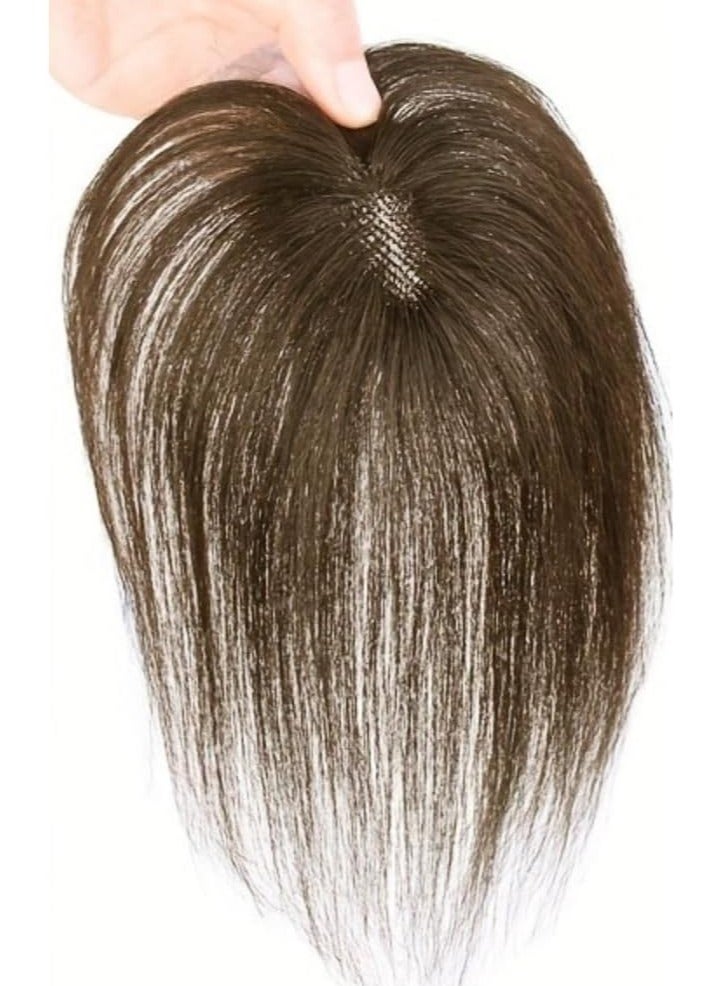 إستيل وصلة شعر علوية من الدانتيل السويسري قابلة للتهوية للنساء، قطع شعر بشري لتخفيف الشعر وإضافة الحجم وتغطية الشعر الرمادي (غرة هامشية) - Image 1