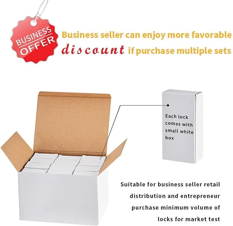 CINCINNO Covered Aluminum Key Lock, Extra Long Shackle Pad Lock with Same Key for Sheds, Storage Unit, School Gym Locker, Toolbox, 12 Pack - Image 4