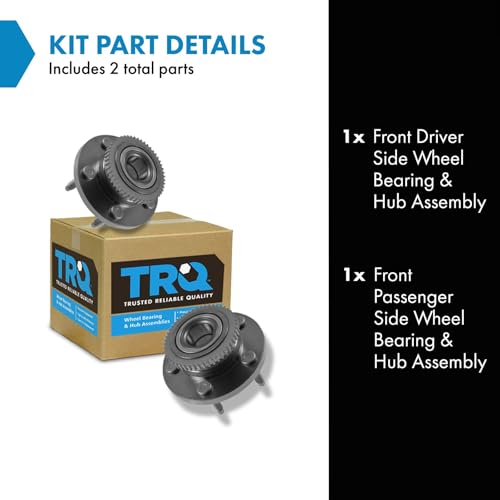 TRQ 2 Piece Front Wheel Bearing & Hub Assembly Set Compatible with 2005-2007 Avanti 2005-2014 Ford Mustang - Image 2