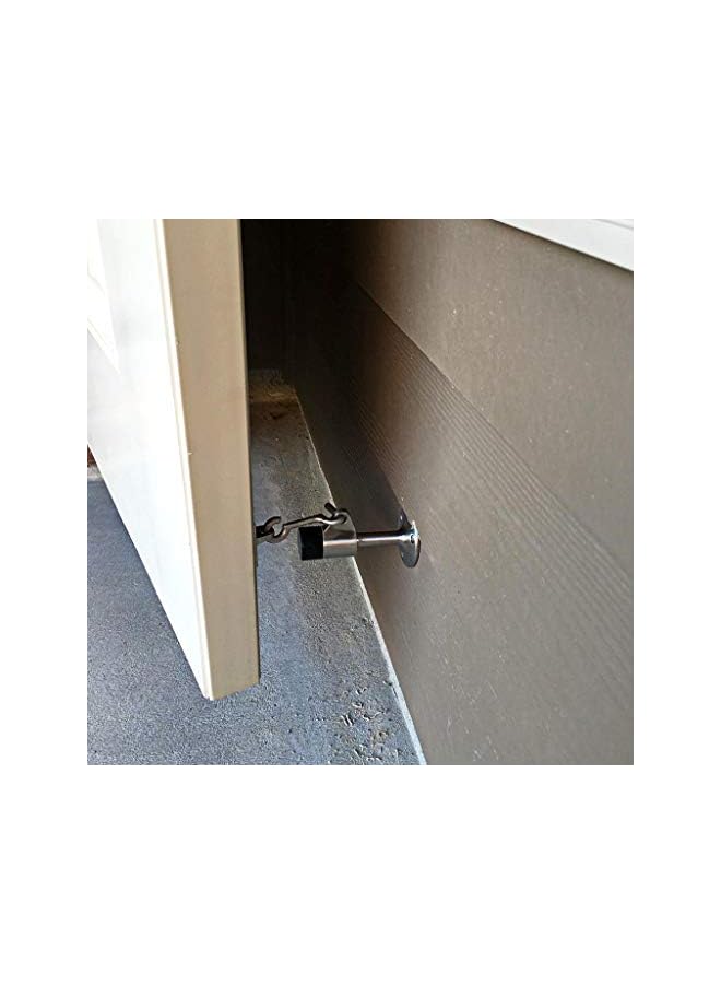 PROMASS promass Stainless Steel Door Stopper with Hook Contemporary Safety Doorstops with Sound Dampening Rubber Bumper - Wall Mounted Door Holder with Hardware Screws Brushed Finish 3.5 Inch in Height  - Image 2