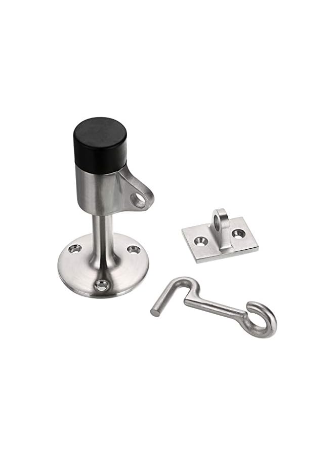 PROMASS promass Stainless Steel Door Stopper with Hook Contemporary Safety Doorstops with Sound Dampening Rubber Bumper - Wall Mounted Door Holder with Hardware Screws Brushed Finish 3.5 Inch in Height  - Image 5