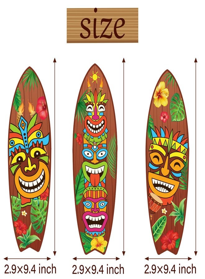 اوموني 17 قطعة من أعواد تزيين طاولة بار هاواي تيكي، زينة حفلات لواو على شكل لوح تزلج، زينة طاولة شاطئ تيكي، زينة طاولة حفلات أعياد ميلاد ألوها، لوازم حفلات العطلات الصيفية - Image 5