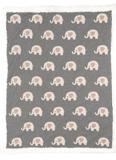 Bumble & Bird Bumble & Bird - Organic Cotton Blanket With Sherpa Back - Elephant 