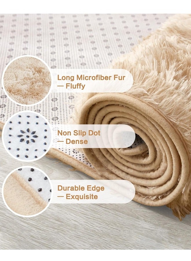 Optico Modern Rugs Fluffy Soft Touch Area Rug Carpet Large for Living Room Bedroom Floor Mat Super Soft Fluffy Area Carpet Anti-Slip Plush Carpet High Pile Tie Dye Carpet for Living Room Bedroom Kids Room - Image 2