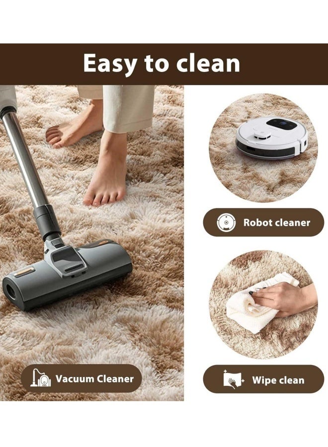 Optico Modern Rugs Fluffy Soft Touch Area Rug Carpet Large for Living Room Bedroom Floor Mat Super Soft Fluffy Area Carpet Anti-Slip Plush Carpet High Pile Tie Dye Carpet for Living Room Bedroom Kids Room - Image 3