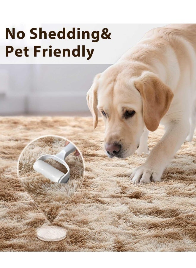 Optico Modern Rugs Fluffy Soft Touch Area Rug Carpet Large for Living Room Bedroom Floor Mat Super Soft Fluffy Area Carpet Anti-Slip Plush Carpet High Pile Tie Dye Carpet for Living Room Bedroom Kids Room - Image 4