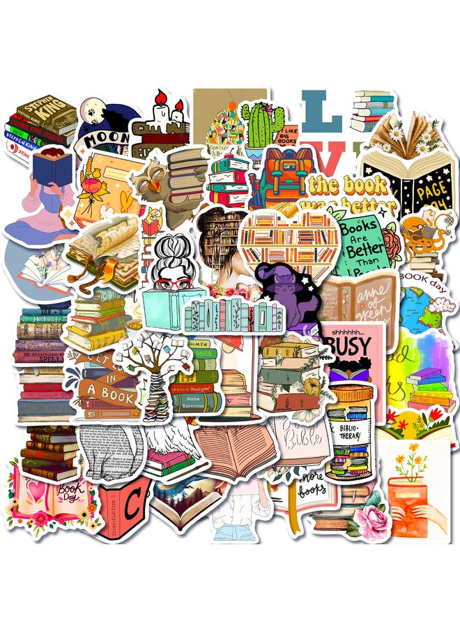 Bluejw New 50 Books Stickers Books Reading Graffiti Stickers Computer Mobile Phone Tablet Bookmark Hand Account - Image 2