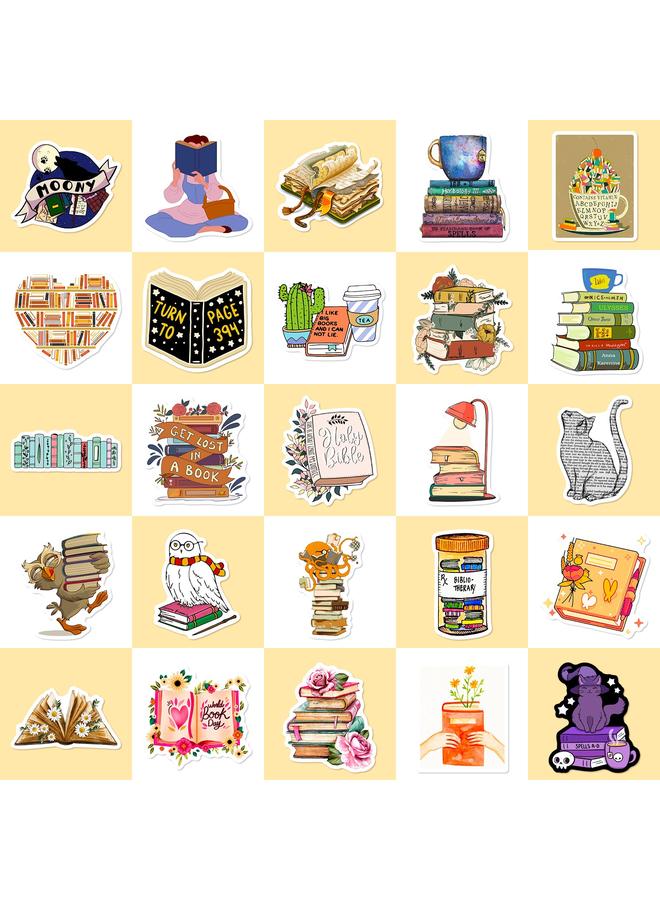 Bluejw New 50 Books Stickers Books Reading Graffiti Stickers Computer Mobile Phone Tablet Bookmark Hand Account - Image 5