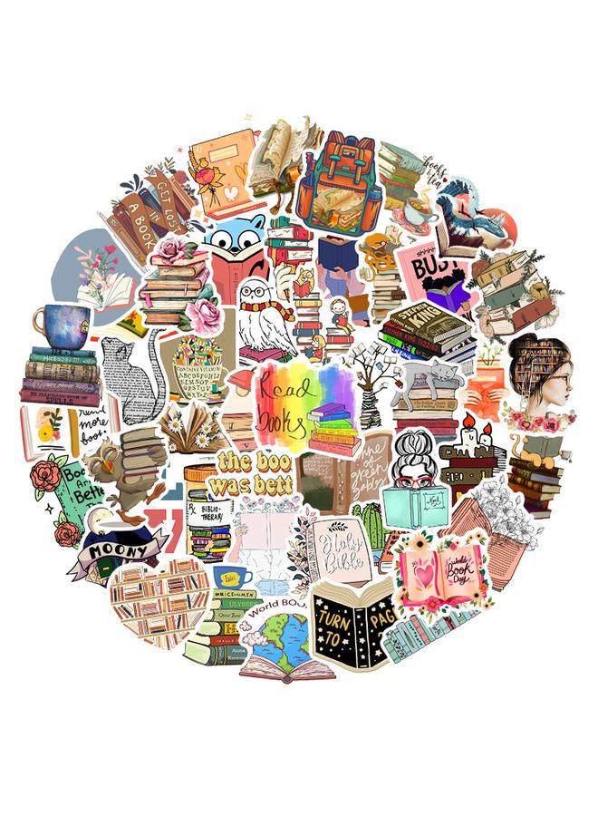 Bluejw New 50 Books Stickers Books Reading Graffiti Stickers Computer Mobile Phone Tablet Bookmark Hand Account - Image 1