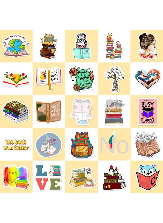 Bluejw New 50 Books Stickers Books Reading Graffiti Stickers Computer Mobile Phone Tablet Bookmark Hand Account - Image 4