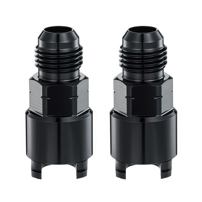 ROSY PIXEL Fuel Adapter Connector 2 Pieces 6AN Male Flared to 38 Quick ConnectDisconnect Female Push EFI Connector Aluminum AN638 Blackblack - Image 3