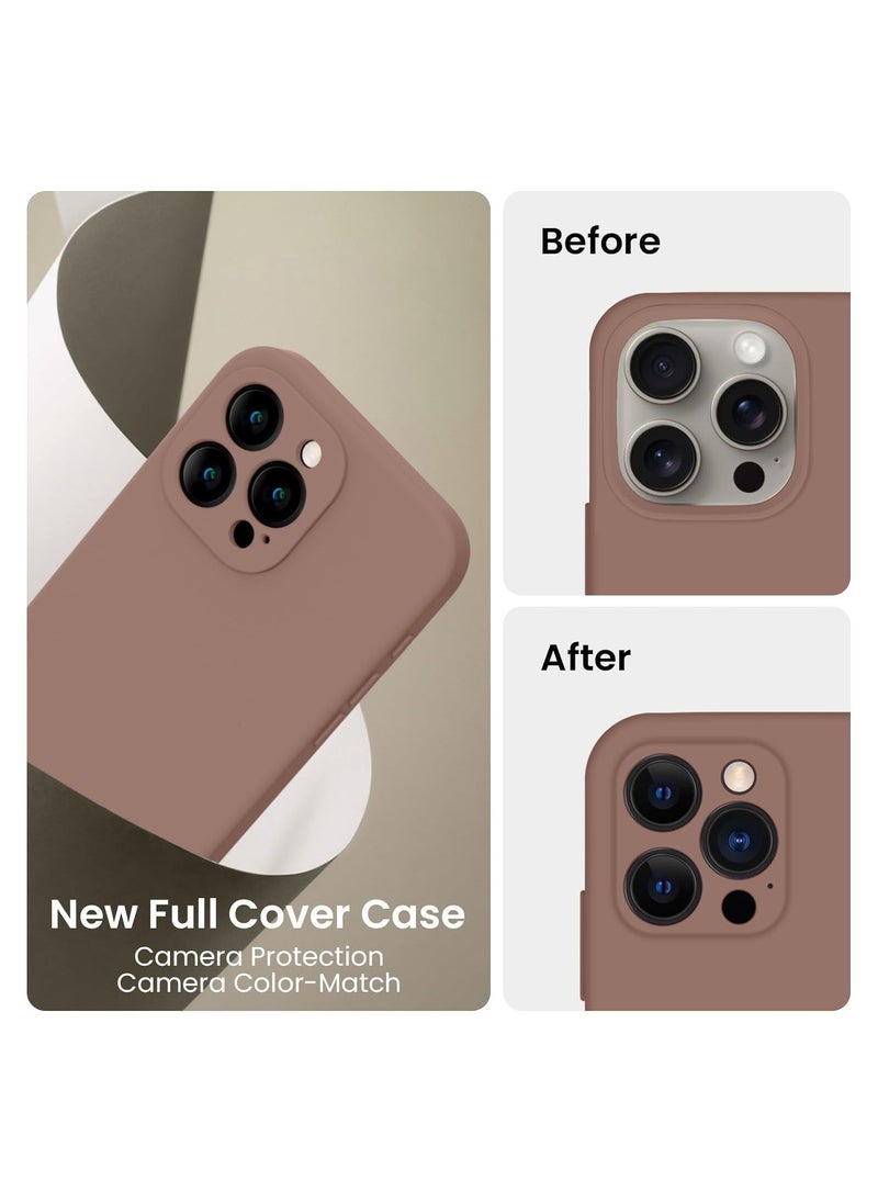 Raxoom Designed for iPhone 15 Pro Max Case, Silicone Upgraded [Camera Protection] for iPhone 15 ProMax Case with [2 Screen Protectors], Anti-Scratch Microfiber Lining, 6.7 inch, Light Brown - Image 3