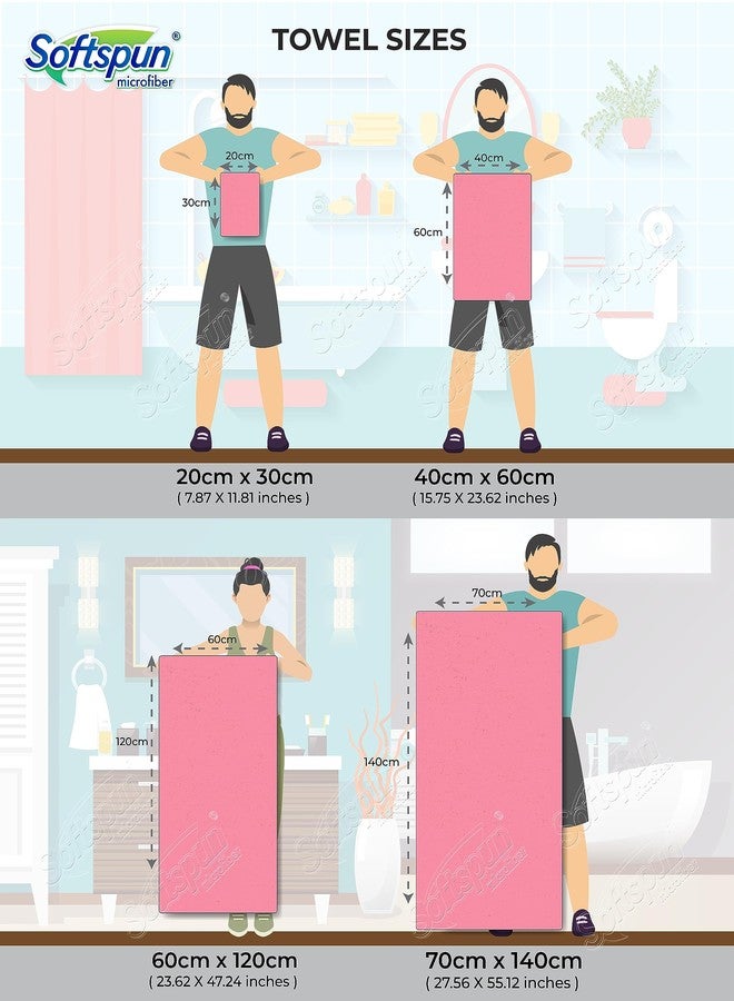 SOFTSPUN Microfiber Face & Hand Towel 2 Pc 280 GSM 40X60 Light Pink! Ultra Absorbent Super Soft & Lightweight Quick Drying for Men & Women Daily Use Unisex. - Image 5