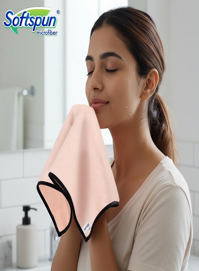 SOFTSPUN Microfiber Face & Hand Towel 2 Pc 280 GSM 40X60 Light Pink! Ultra Absorbent Super Soft & Lightweight Quick Drying for Men & Women Daily Use Unisex. - Image 4