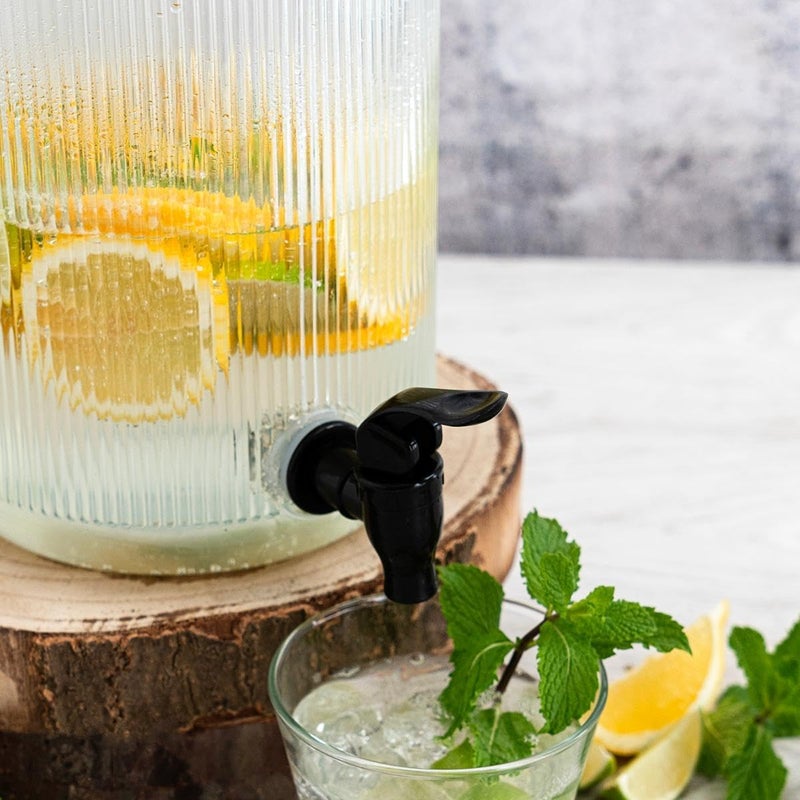 Wringo 3 Litre Glass Iced Drink Dispenser with Spout Tap Black Steel Lid 3000ML Cold Beverage Dispenser for Beer Water Cocktails Detox Drinks More Perfect for Parties Events WA04 - Image 5