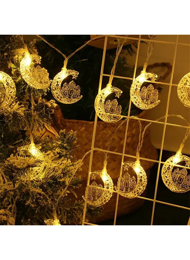 Ramadan Eid Star Moon Castle Light String 20LED 9.84ft Battery Powered Islamic Decoration - Image 2