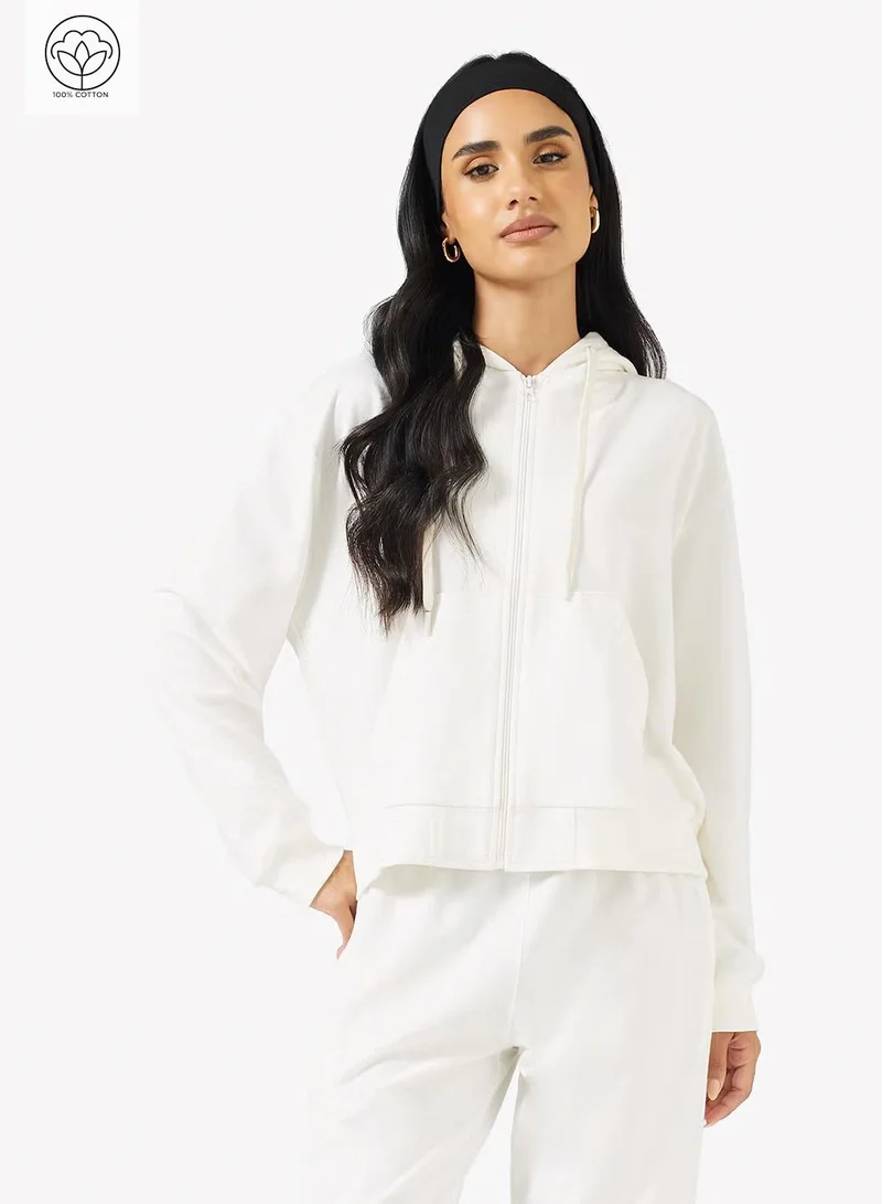 Cotton Essential Zip Thru Hoodie