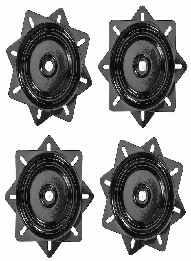 MANCHAP 4 PCS 6 Inch Bar Stool Swivel Plate Replacement, Ball Bearing Seat Swivel Base Mount Plate for Bar Stool, Swivel Chair or Recliner, Black - Image 1
