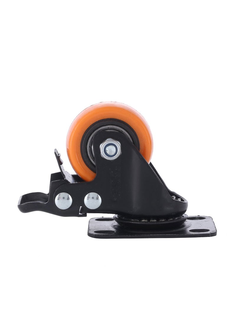 BMB tools Orange PVC Medium Duty Ball Bearing Caster 2 Piece 50mm- Swivel with Brake - Plate| Industrial & Scientific|Material Handling Products|Rubber Caster| Wheel  - Image 2