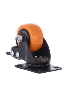BMB tools Orange PVC Medium Duty Ball Bearing Caster 2 Piece 50mm- Swivel with Brake - Plate| Industrial & Scientific|Material Handling Products|Rubber Caster| Wheel  - Image 3
