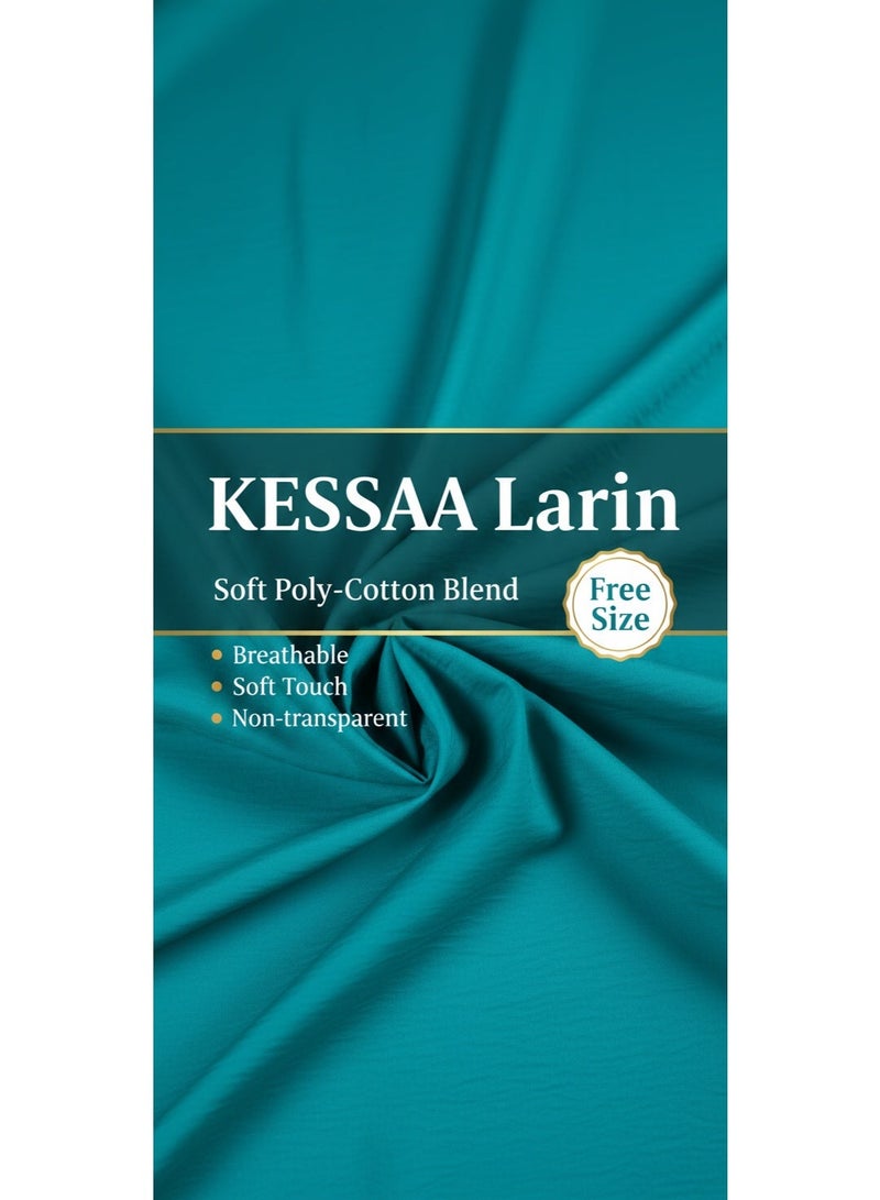 KESSAA Larin Women’s Premium Prayer Isdal – Luxury Silk-Cotton Full-Coverage Salah Dress with Integrated Head Scarf | Lightweight, Breathable, Modest Wear for Home, Travel & Mosque - Turquoise - Image 4