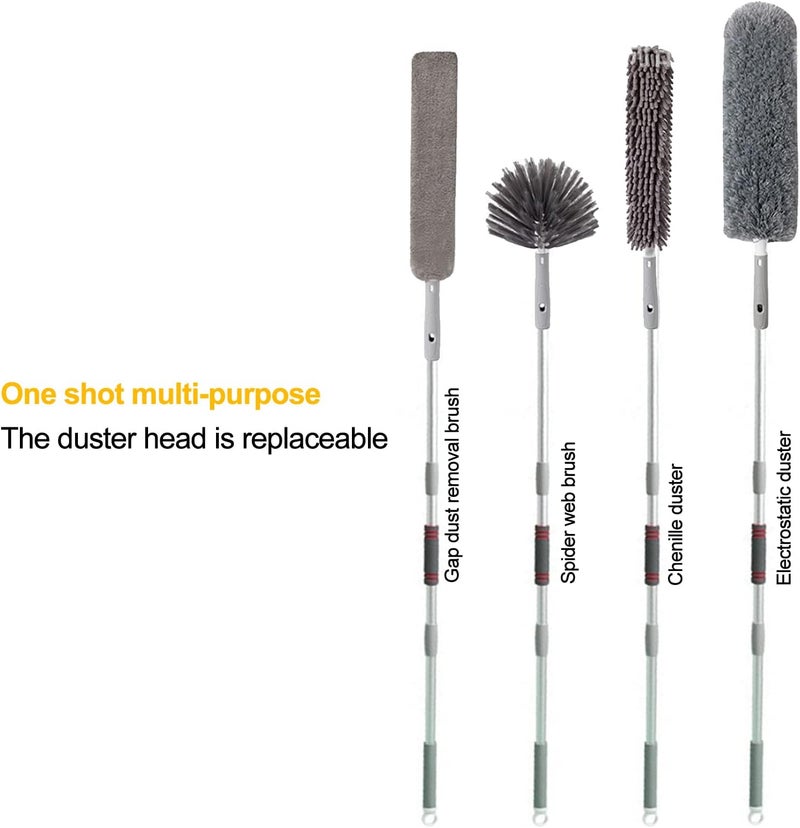DAYONG 4PCS Extendable Feather Duster 30 to 100 Inches,Reusable Bendable Dusters.Outdoor & Indoor Extendable Duster Cleaning Kit - Image 3