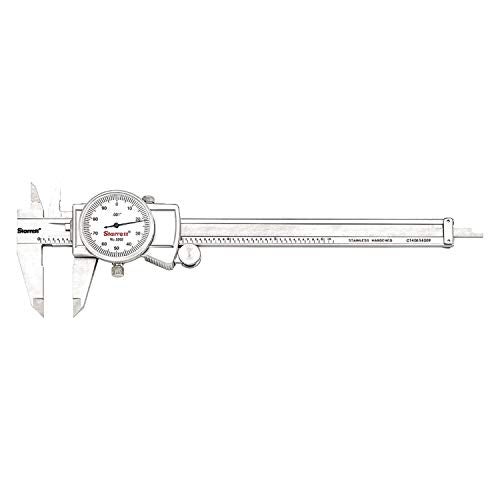 Starrett Dial Caliper with Adjustable Bezel and Fitted Case - White Face, 0-6" Range, -0.001" Accuracy, .001" Graduation - 3202-6 - Image 1