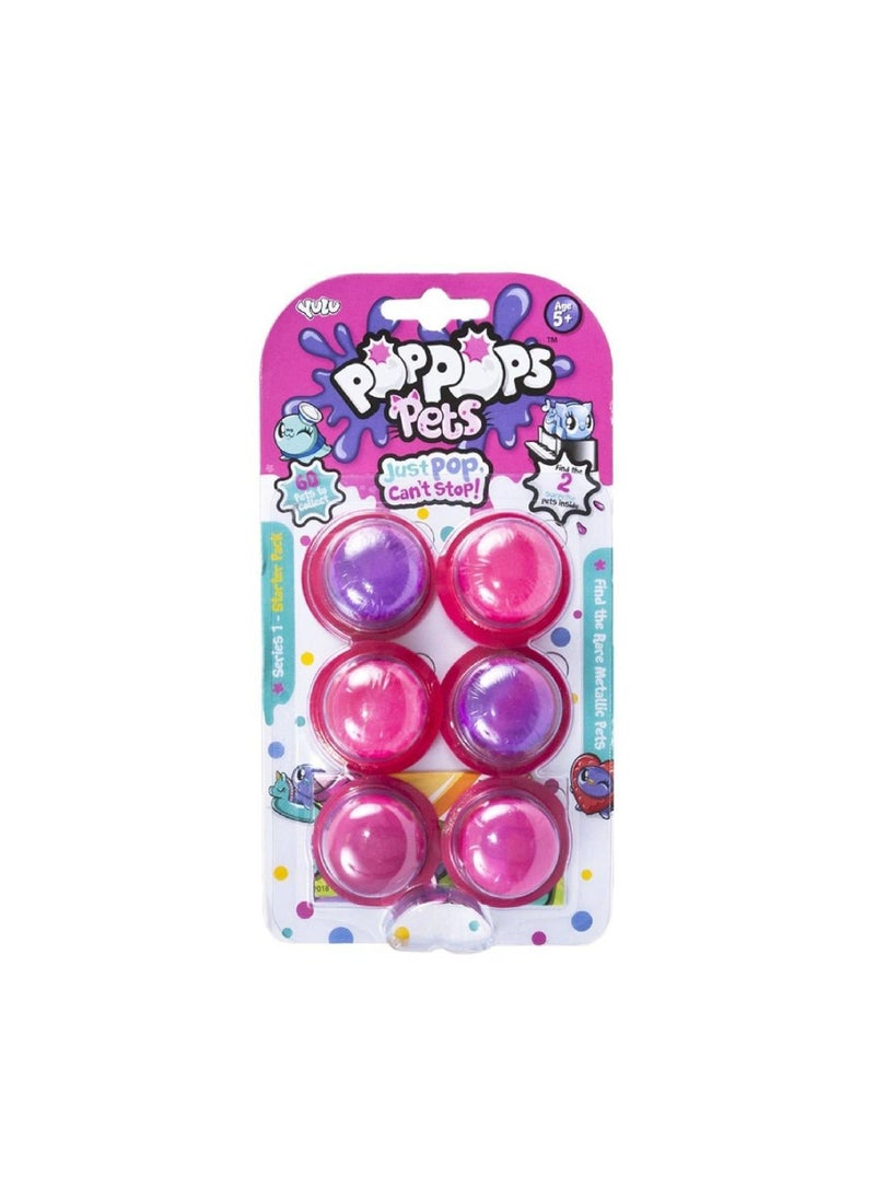 YULU Yulu Pop Pops Pets, Multi-Colour, YL40001, 6 Pops Blister 